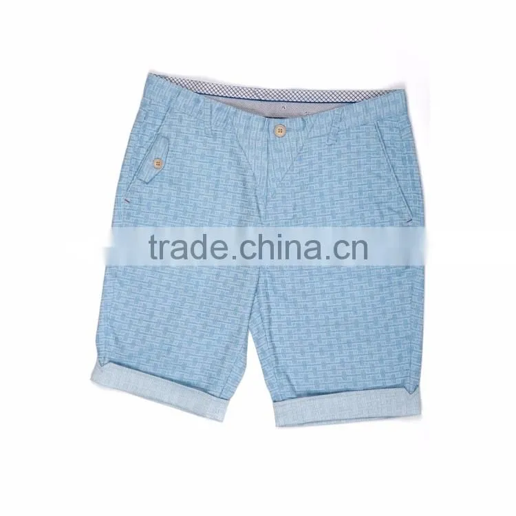 2016 Top sale light blue new style short pants wholesale men latest design cotton pants