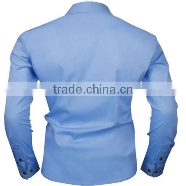 2016 new wholesale Stylish Slim Fit Long Sleeve Contrast custom mens casual dress shirts