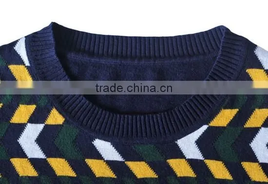 The long sleeve grey embroidery knitting pullover casual men knitted sweater