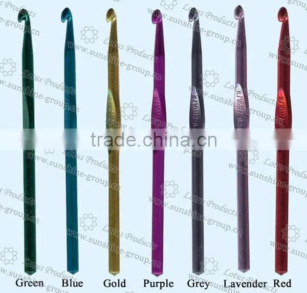 High Quality Colorful Electoplating Aluminum Crochet Hook