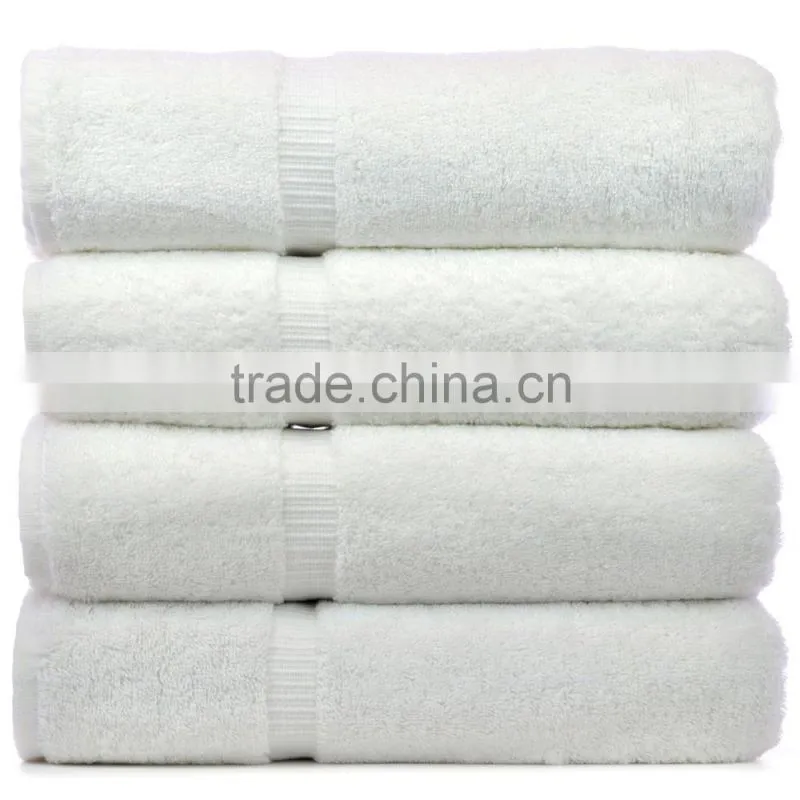 Wholesale 16S Combed 100% Cotton White Plain Hotel Bath Towel for 5 Star Hotel