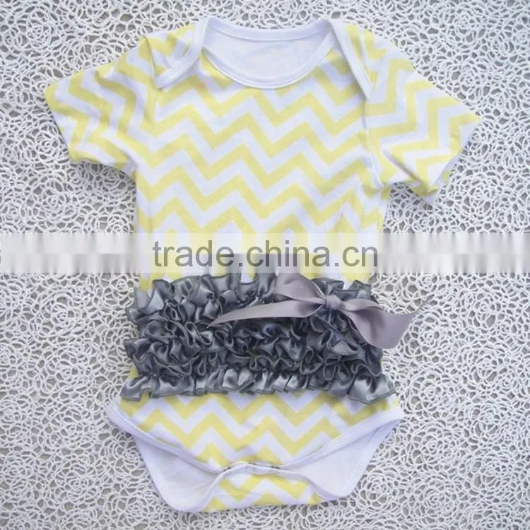 Carter's Girl Cotton Chevron Prints Multi Colors Satin Ruffles Romper