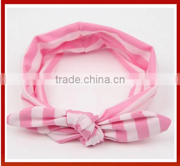 New Design Wholesale Top Quality Jersy Knitted Many Colors Baby Headband Tie Knot Korean/ Baby Metallic Messy Knotted Headbands