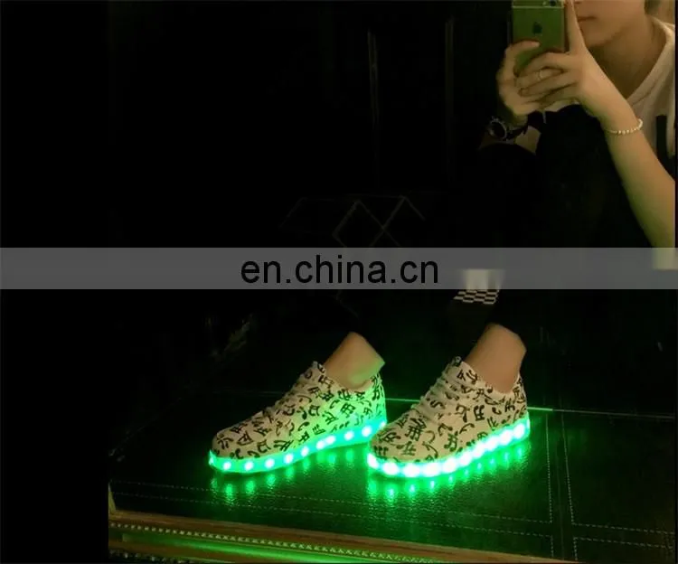 2015 hottest street dance hip hop night club European fashion sport light shoes LED