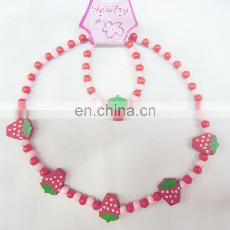 Fashion cheap colorful necklace and bracelet jewelry set for children girls