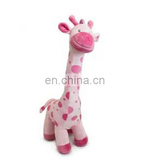 12inch pink color giraffe plush toys for baby