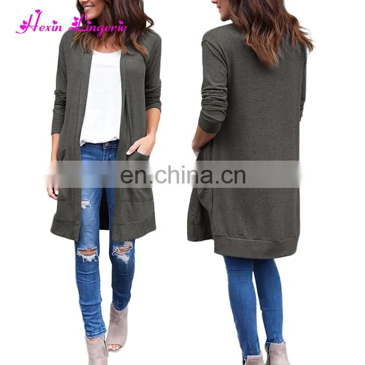 China manufacturer gray blue red autumn winter long sweater cardigan for women