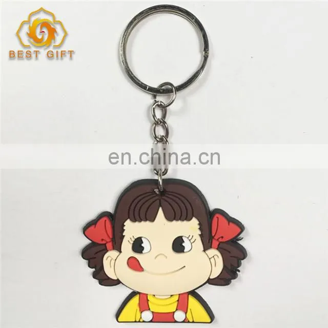 Hot Fashion PVC Cute Cartoon Girl Keychain