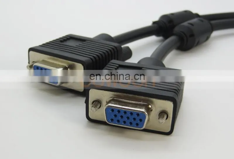 1 VGA Male to 2 VGA Female VGA Monitor Y Splitter Cable
