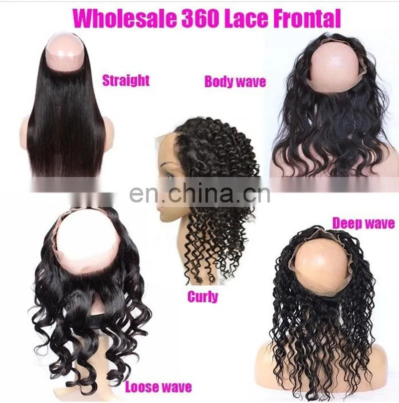 wholesale price 100% remy human hair 360 lace frontal