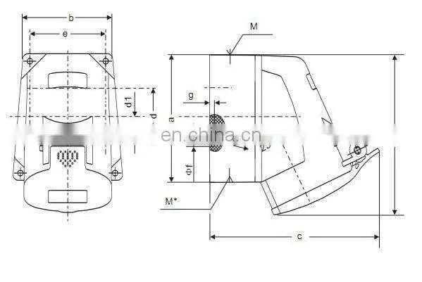 230V 16A Open Mounted Waterproof Surface Mounted Waterproof Socket