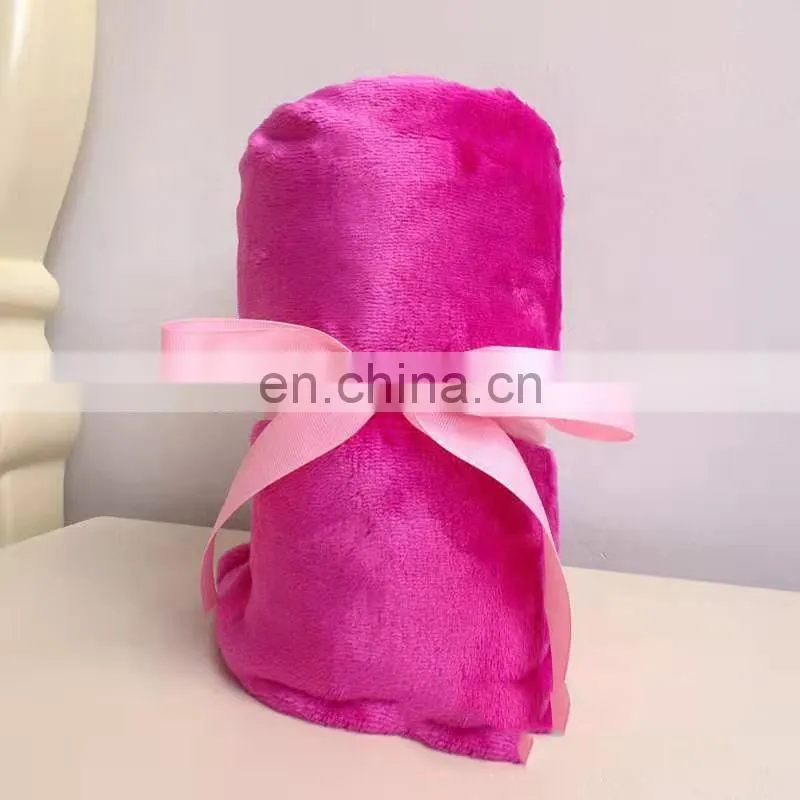 100% polyester super soft flannel throw blanket plain dyed blanket baby swaddle blanket