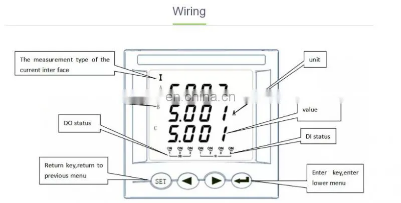 three phase Acrel AMC72L-AI3 lcd display digital programmable ammeter