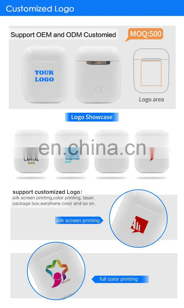 Promotional 2021 Wireless Headphones Stereo 5.0 Bluetooth Mini Earphone In-ear TWS Earbuds for Phone