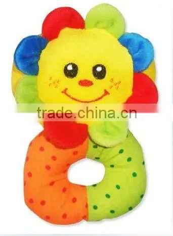 Funny plush baby toy rattle