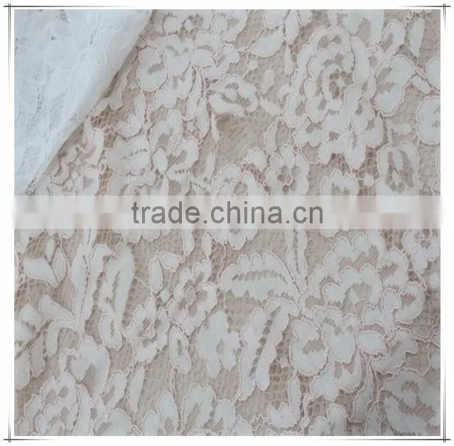 Polyester Bright Lace Fabric Cheap 2015 Organza Lace Fabric