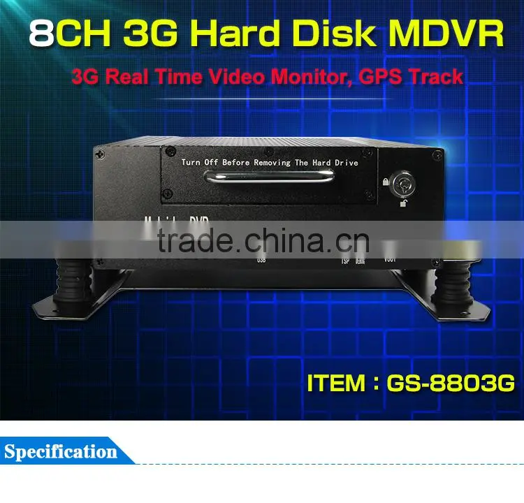 8CH Mobile DVR ,H.264, 4G Mobile DVR,Real time Video Monitor ,GPS Track,IO,G-sensor,Support iPhone , Android Phone