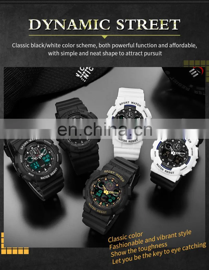 SANDA 3099 Lover's Sanda Couples Digital Quartz Watch Sport Watches LED 50M Waterproof Casual Shock Male Clock China Plastic