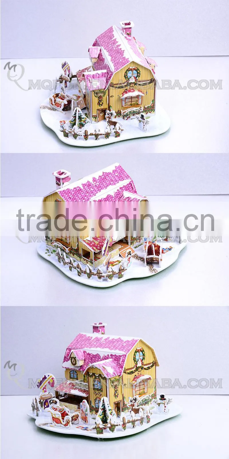 Mini Qute Candy Cabin building blocks 3d paper puzzle diy model cardboard jigsaw puzzle game educational toy NO.B368-4