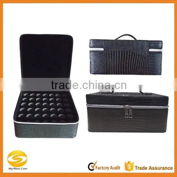 Leather Essential Oil Carrying Case Holds 42, 15ml Bottles, Custom Hard Shell with High Density foam essential oil carry case