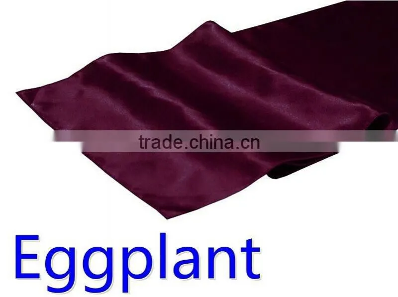 hot selling ployester satin table runner for wedding decoration, willow green color
