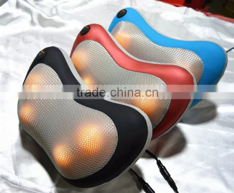 new design kneadind shiatsu massage pillow/vibration neck massage pillow with CE,RoHs certified for home/car/office