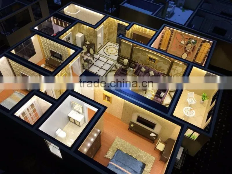 Customized 3D interior family model scale model making home layout model making 3d building model miniature