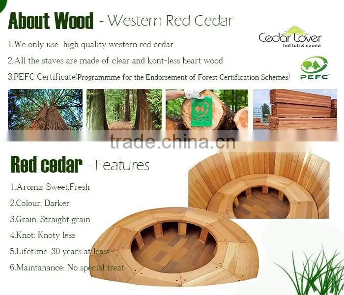 wooden mini one person hot tub freestanding bathtub