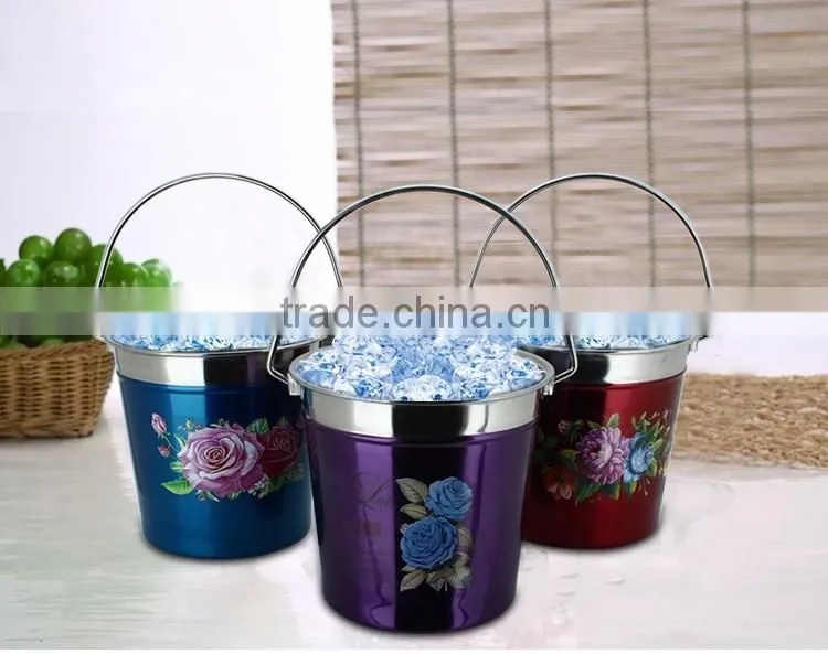 unique stainless steel coloured ice bucket wholesale for beer/ wine/ champagne