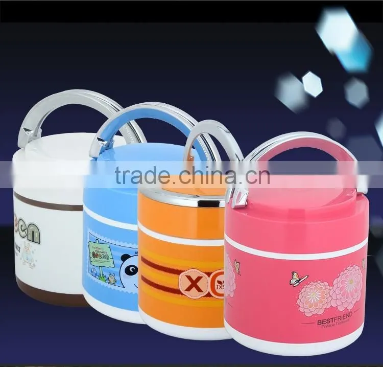 stainless steel bento food warmer container/ bulk layered lunch box thermal