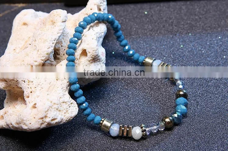 Wholesale Men ans Women Beads Bracelet Alloy Glass Beads Bracelet