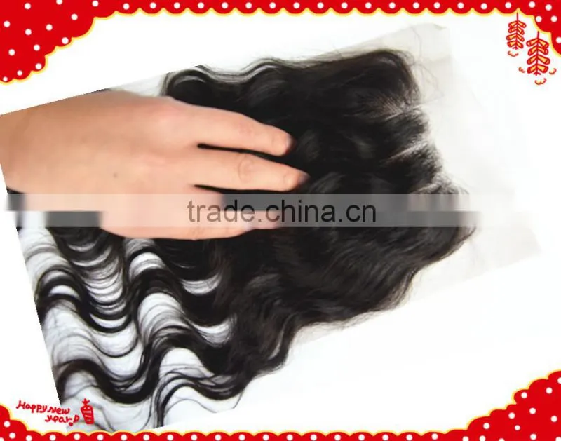 2013 New arrival peruvian hair three part silk base lace closure
