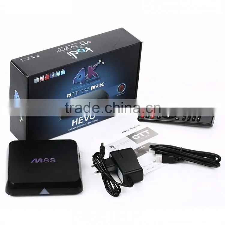 Bluetooth 4.0 Quad Core WiFi Internet M8S Smart OTT Android TV Box