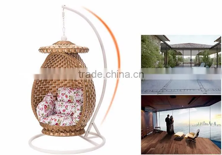 Chinese Style New Design With Canopy Rattan Indoor Home Indian Swing Jula /Swing