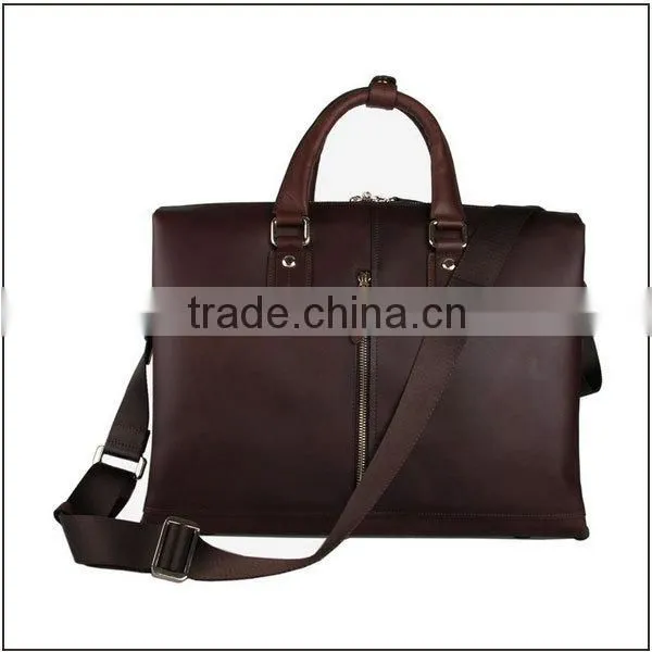 Custom high quality 17.5 inch crazy horse leather business laptop bag