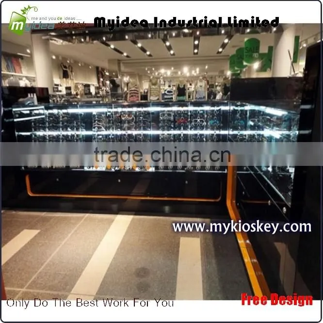 Wood luxury sunglass display stand for mall