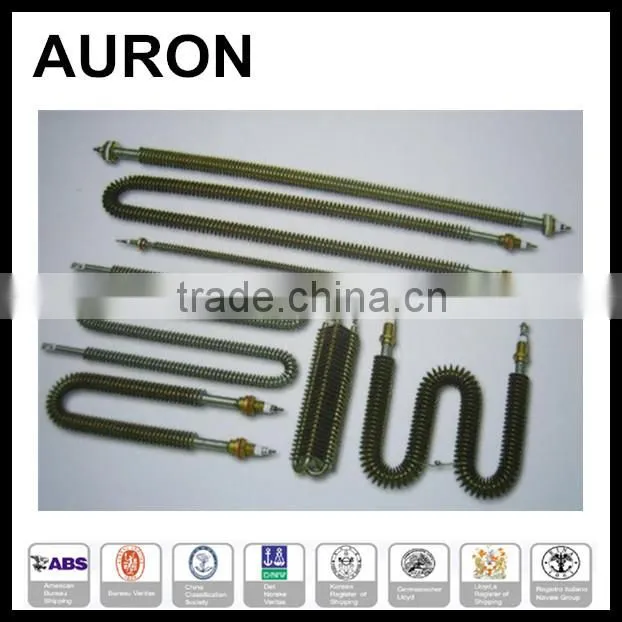 AURON/HEATWELL stainless steel 321 industrial rubber fin element Myanmar/electric cartridge heating element/plastic heater