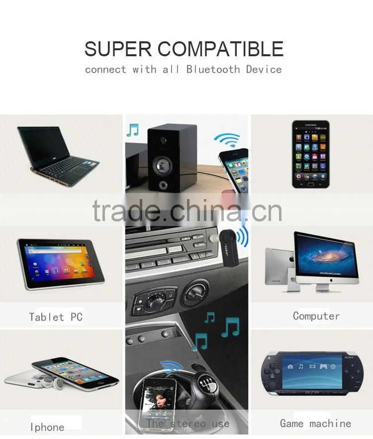 Cheap 3.5mm Bluetooth Audio Receiver Car Bluetooth Music Receiver with Stereo Output