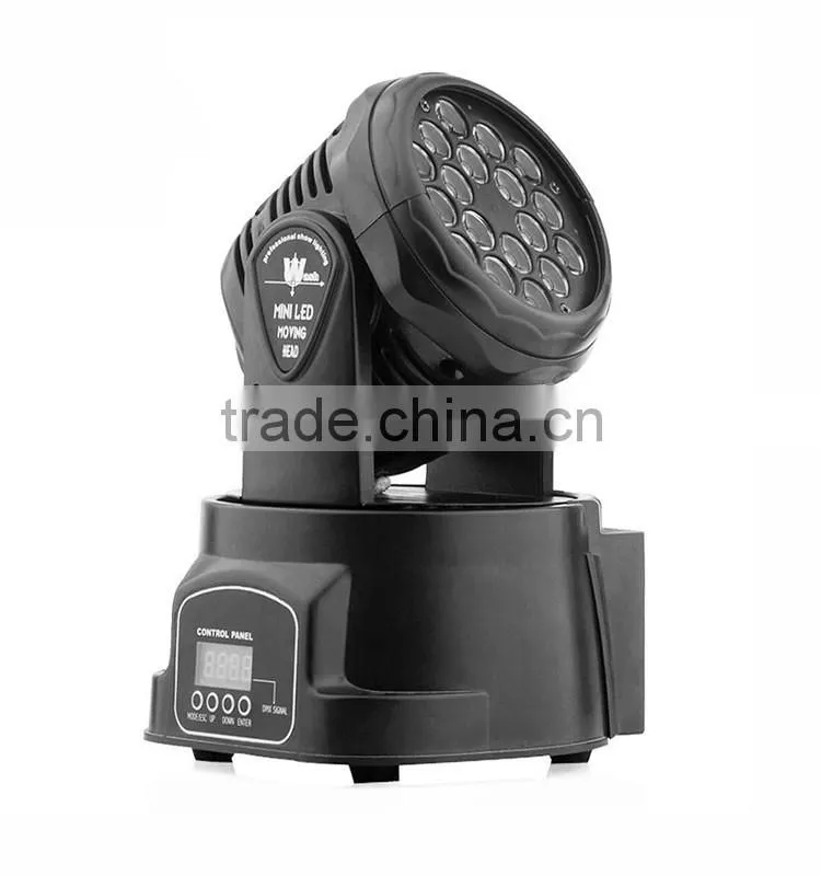 18pcs 3W led mini moving head wash beam disco light