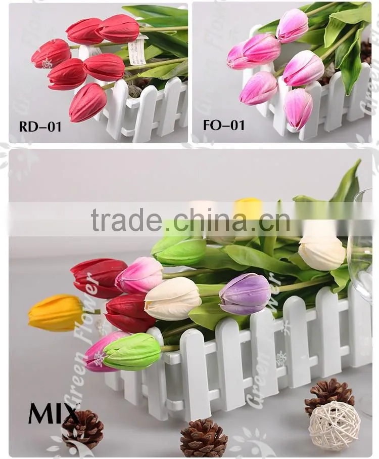 2016 Wholesale 20" Latex PU Artificial Flowers Real Touch Bouquet For Wedding Bridal Decor Display Flower