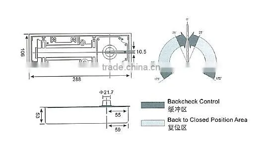 Stainless steel one cylinder hot sale floor spring/German style hydraulic floor hinge(DL-75)