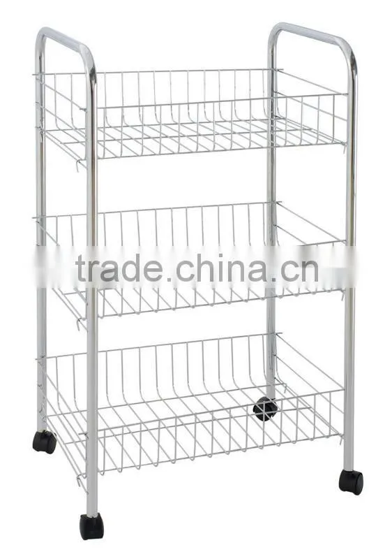Multifunctional 3 Tier modern movable kitchen rack