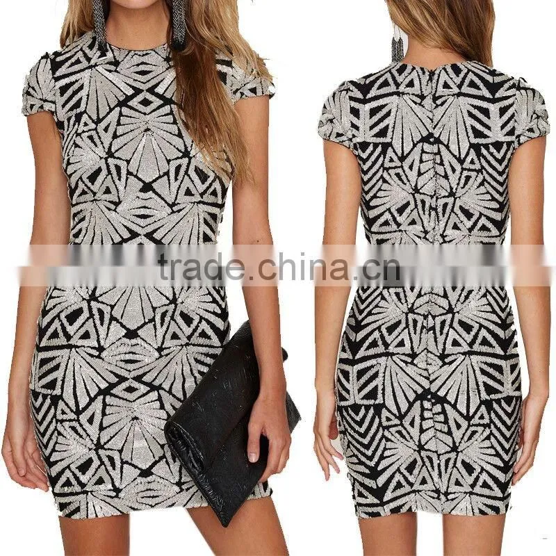 Sexy Women Sleeveless Two Piece Crop Top Bodycon Dress For Night Clubwear Party