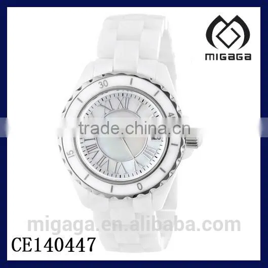 revolving bezel watch *water resist ceramic swiss quartz watch