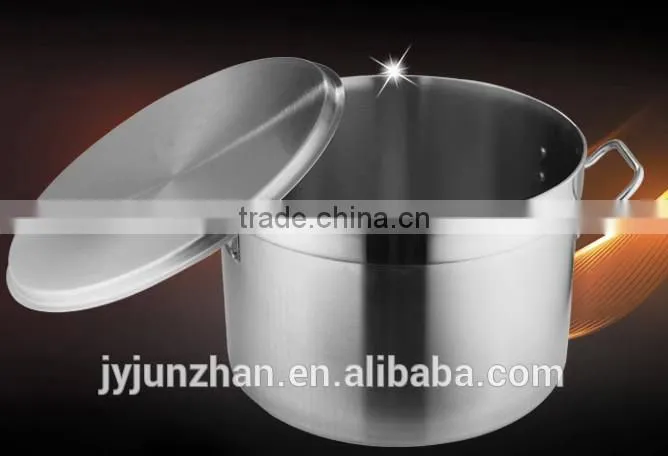 Large stainless steel cooking pot with 3 ply bottom and low price-- Guangdong Junzhan