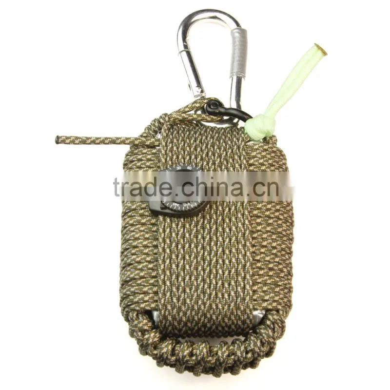 Paracord Emergency Outdoor Survival Kit with Carabiner