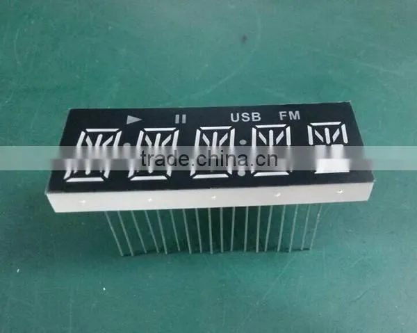 alphanumeric display 5-digit 14 segments led display in yellow color digits