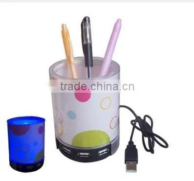 USB Hub Pen Holder with Speaker, Pen Holder with USB Hub