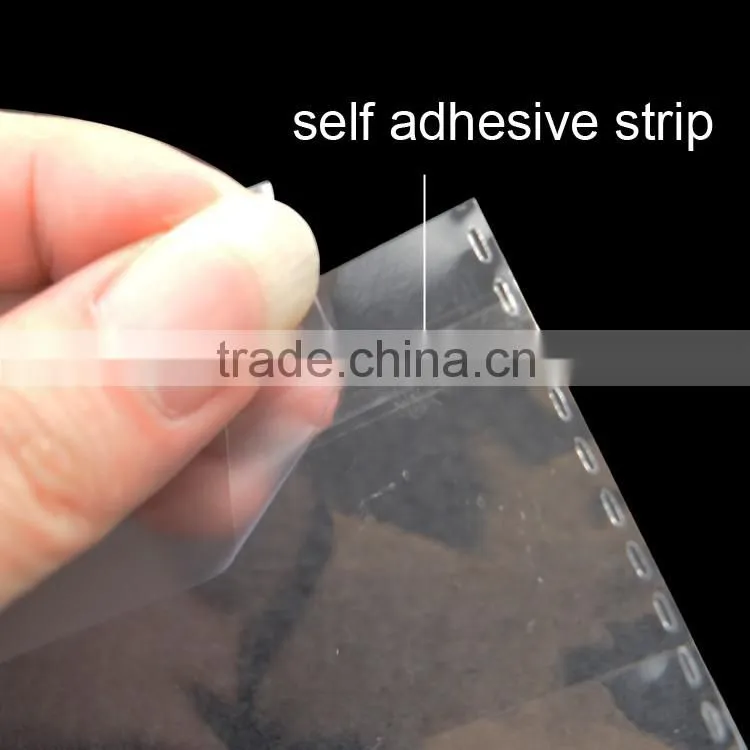 clear opp printing heat sealing header bag with self adhesive seal
