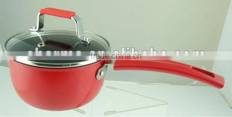Charms induction cooking pot fabrication&stainless steel durm shape milk pot with glass lid&Stainless steel cookware